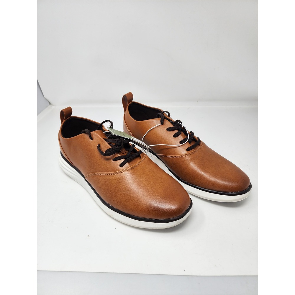 Goodfellow & Co Mens Lace Up Dress Sneakers Brown Faux Leather Size 9